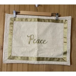Gold Trim Peace Embroidered Placemats